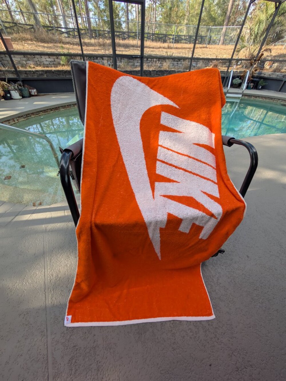 Nike Sportswear Pool Beach Towel Orange/White Box Logo NWT HF9405-808